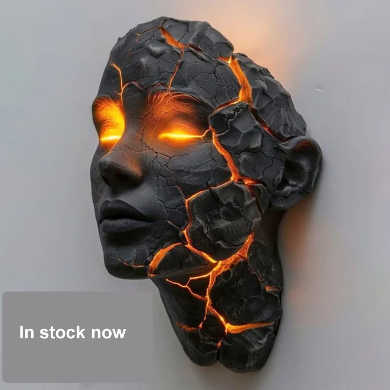 

2025 New Cracked Soul Wall Lights Shattered Soul Wall Lamps Creative Figurine Luminous Resin Ornaments Sculpture Home Decor