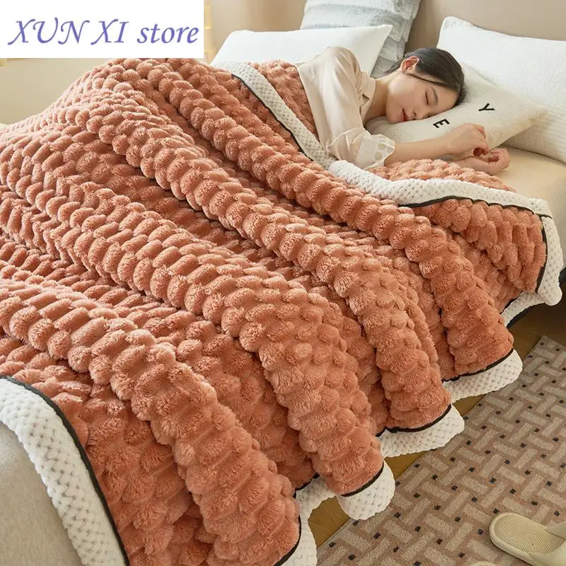 

2023 Plush Throw Blanket Super Soft Fuzzy Warm Blanket Lightweight Fluffy Cozy Luxury Decorative Stripe Blanket for Bed Couch