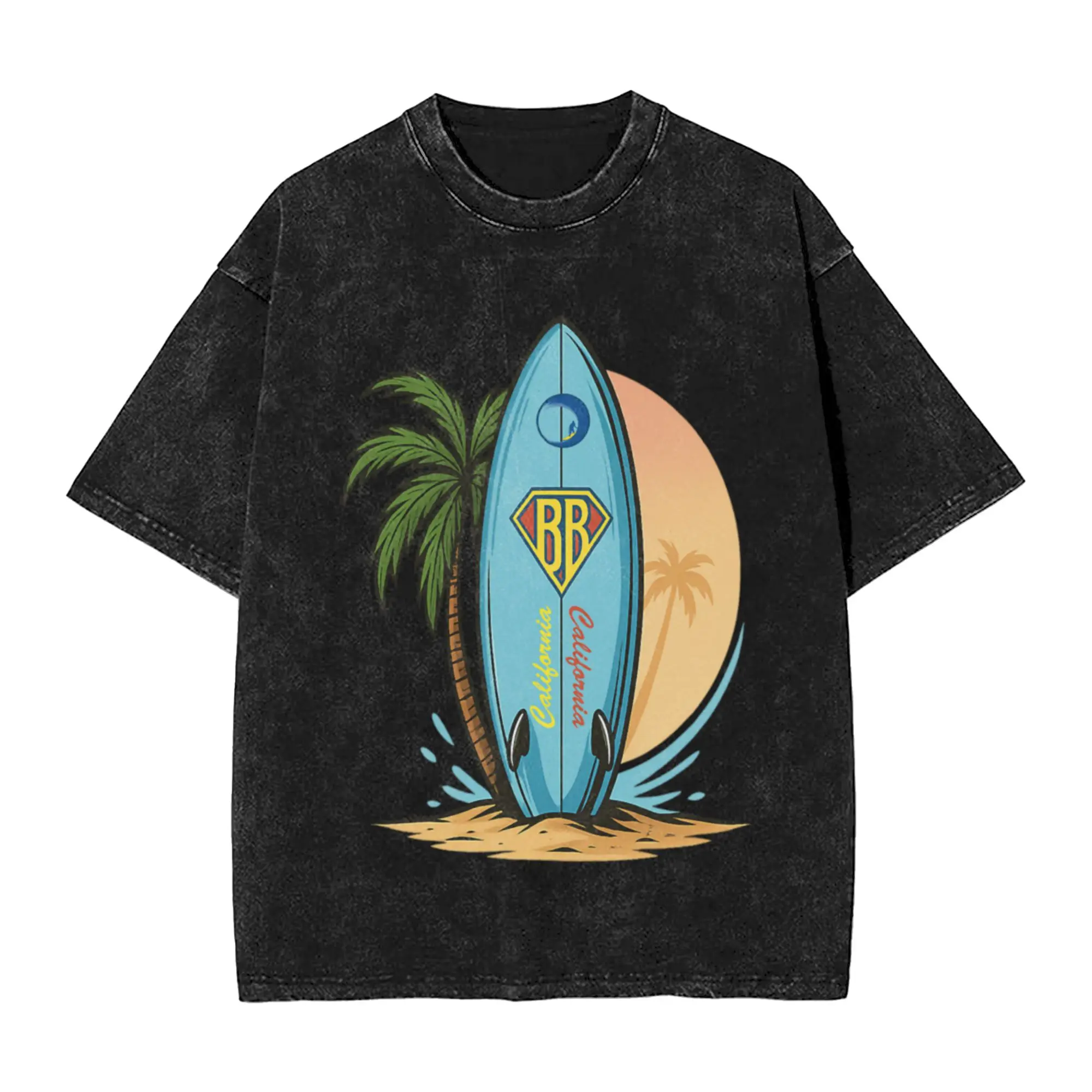 Surfing 02 Unique Stylish A T-Shirt Oversized Short Sleeve Men's Women's Cotton Tees Tops
