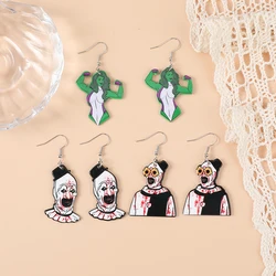 1Pair Halloween Bloody Clown Drop Earrings Punk Powerful Girl Fashion Jewelry For Women Gift