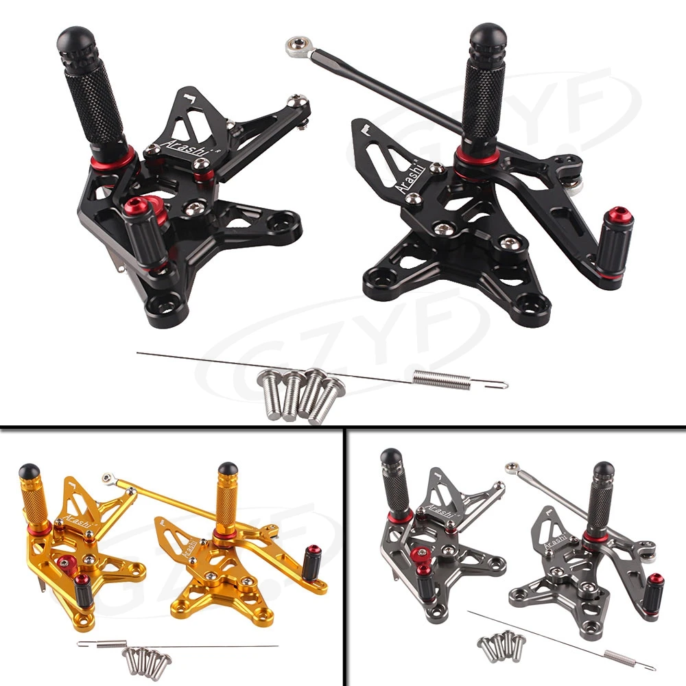 

Motorcycle Shift Foot Pegs Rear Sets Bracket Kit for Kawasaki Ninja ZX6R 2009-2017 Adjustment Rider Spare