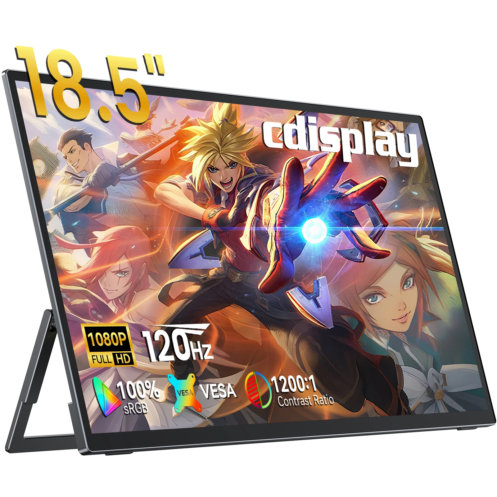

CDisplay 18,5 "120 Гц портативный монитор 100% sRGB IPS экран игровой расширенный дисплей для ноутбука ПК переключатель Xbox PS4/5 игровая консоль