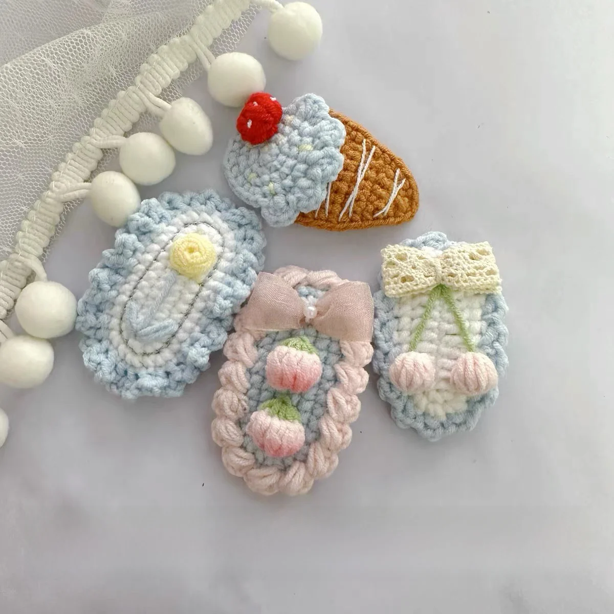 

Handmade DIY Crochet Simple Attractive Suower Hair Clip Faionable Korean Sle Hair Accories Pure Wool Feather Material