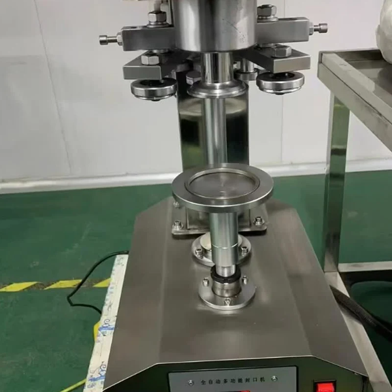 Commercial Fully Automatic Dried Fruit Can Sealing Machine Candy Processing Snacks Paper Can Capping Machine