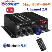 Woopker-Amplificador de Audio Digital AK380, 800W, Bluetooth, amplificador de potencia, Hifi, graves, FM, música, Subwoofer, reproductor multimedia, soporte USB, entrada auxiliar