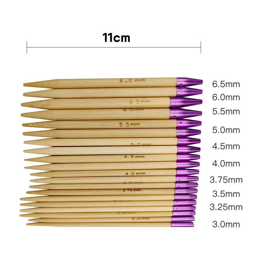 10Pairs Bamboo Interchangeable Crochet Needles 3.0-6.5mm Circular Knitting Needles Set Weaving Yarn Tools Weave Accessories Kit