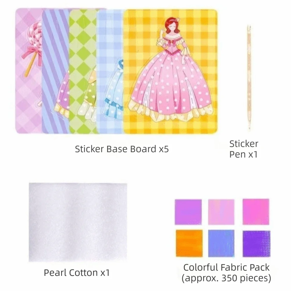 Creative Princess Theme Poke Art Handmade Puzzle Fairy Tale Hand Poke Painting DIY Sticky Dress Up Sticker Book For Girl
