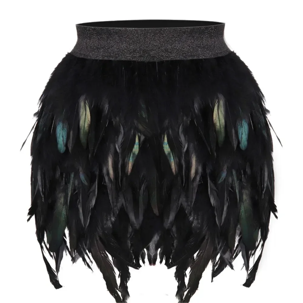 Irregular Dance Skirt Gothic Festival Carnival Party Dance Summer Women's Fashion Feather Skirt Bar Jazz Multi-color Short Skirt