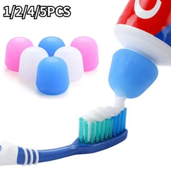 1/2/5PCS Silicone Toothpaste Caps Self-Closing Toothpaste Squeezer Toothpaste Pump Dispenser Tooth Paste Saver Bathroom Supplies