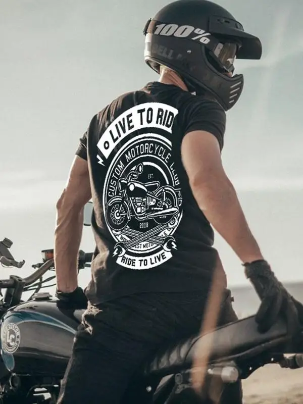 

2025 Motorcycle West Coast Street Cotton Printed Short Sleeve Men's and Women's High Quality Luxury Version Comfortable