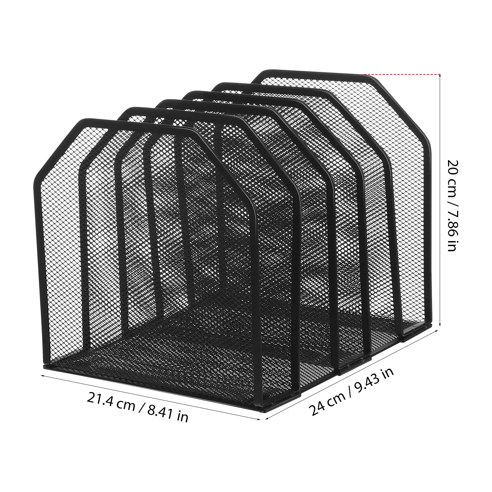 Office Desk Organizer 5 Section File Stand Metal Mesh Document Tray for Home School Workspace File Organizer for Desk
