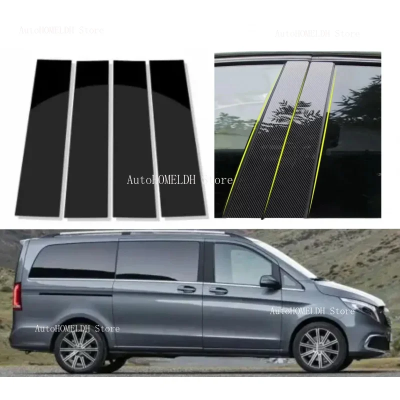 

Glossy Black Pillar Post Fit For Mercedes-Benz V Class W639 Viano Valente 2003-2014 Car Window Column BC Trim Sticker Cover