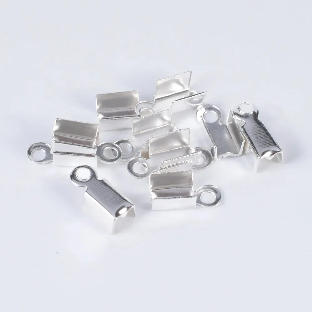 200 قطعة 3*6 مللي متر السلس مقطع صغير سوار الجلود حبل كليب مشبك DIY بها بنفسك اليدوية مجوهرات اكسسوارات