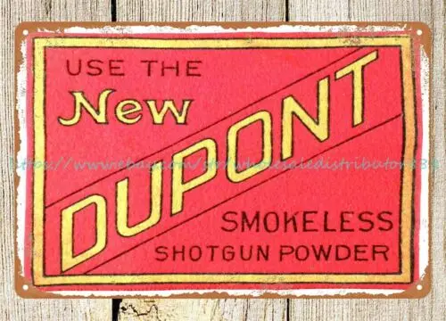 Du Pont smokeless shotgun powder ammo metal tin sign plaque nostalgic  wall