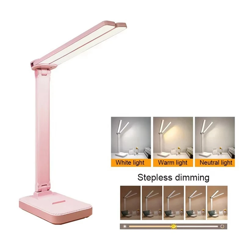 AB46-LED Desk Lamp 3 Level Dimmable Touch Night Light USB Rechargeable Eye Protection Foldable Desk Lamp
