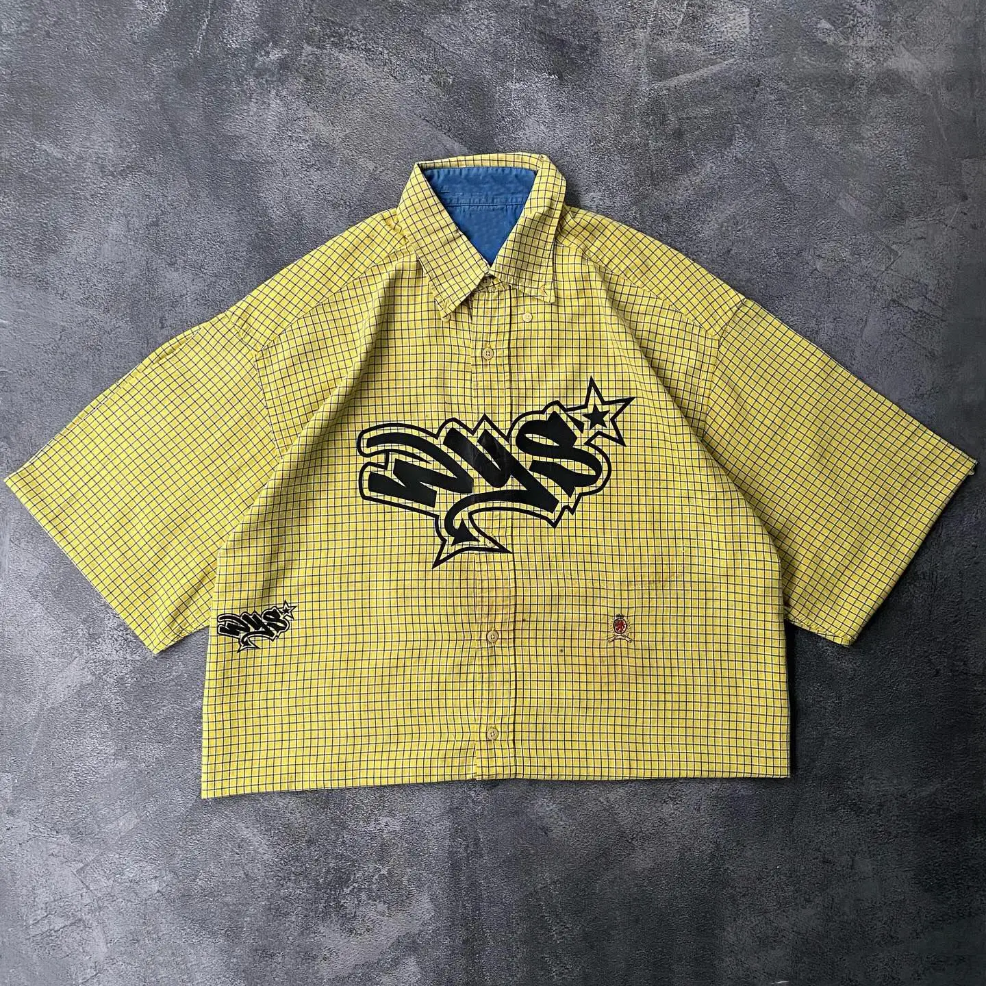 

Мужская рубашка Harajuku, винтажная летняя мужская одежда большого размера с короткими рукавами, рубашка Y2K для мужчин