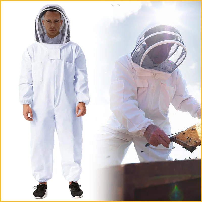 Cotton Full Body Beekeeping Clothing Veil Hood Hat Anti-Bee Coat Special Protective Clothing Beekeeping Bee Suit Equipment