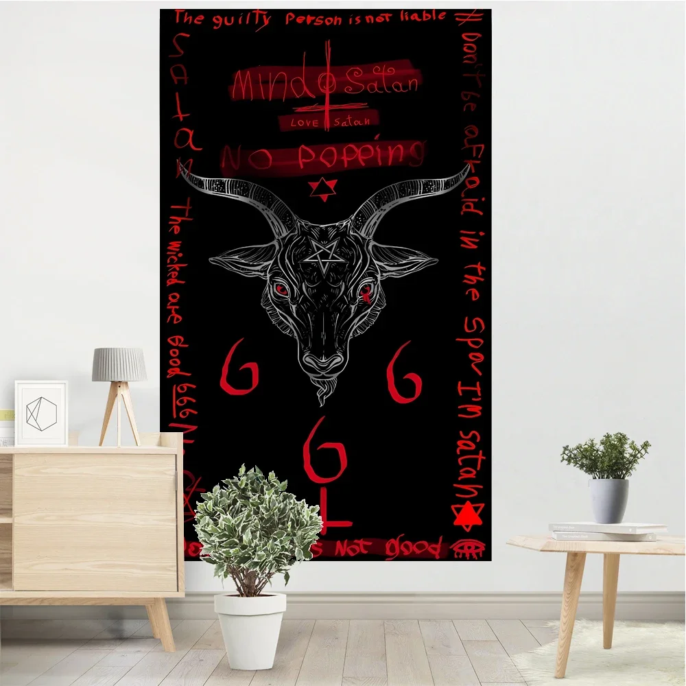 Devil Satan Tapestry Banner Dark Series Student Dormitory Room Bedside Hanging