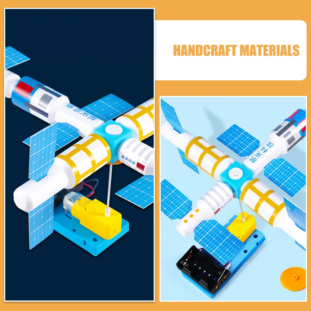 子供のためのプラスチック宇宙船科学キット,教育実験玩具,衛星モデル