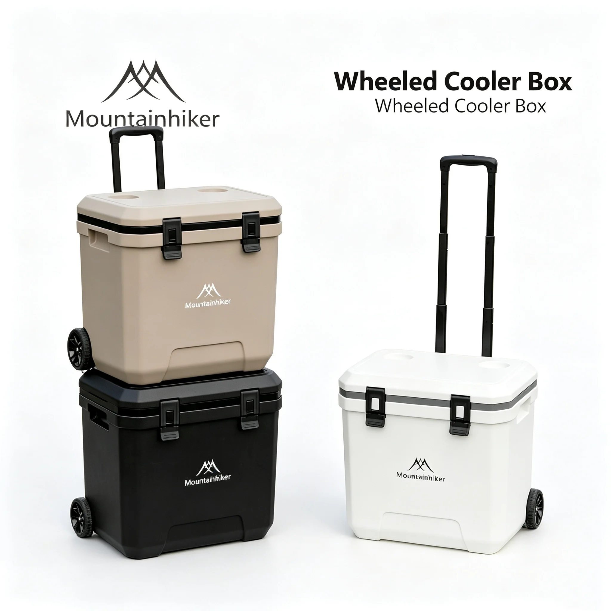 MOUNTAINHIKER 36L Outdoor Refrigerator with Trolley Wheels Incubator Portable Warm Box BBQ Car Pulley Warm Box Refrigerator Bo