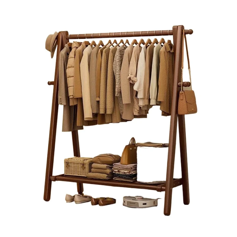 

All solid wood floor-to-ceiling hanger, bedroom household coat rack, room beech drying rack, indoor hanger.