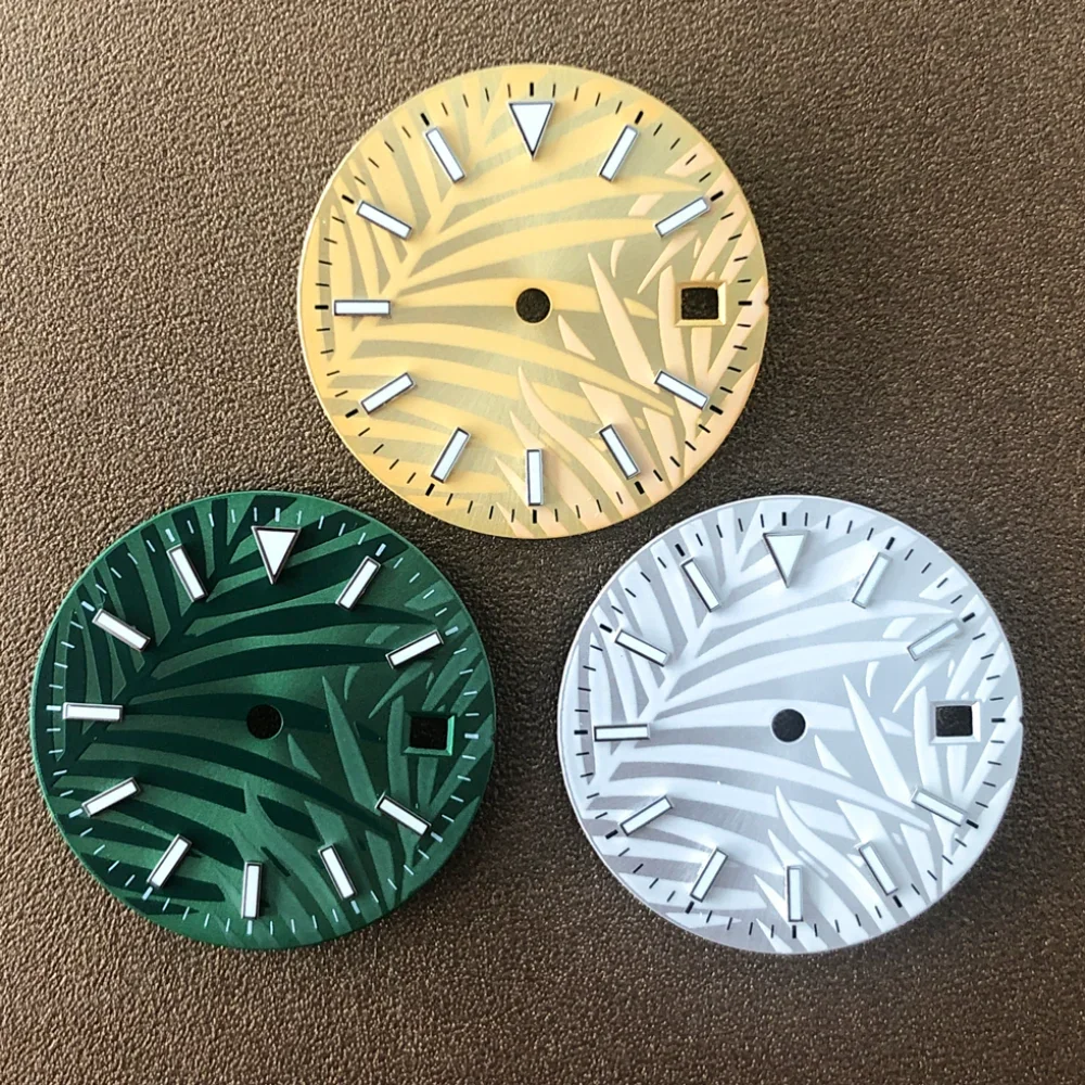 28.5mm Watch Dial Blue Green Luminous Watch Faces for ETA2836 Japan 8215/8200/821A Mingzhu 2813 Movement Men's Watch Accessories samsung watch correas apple watch case galaxy watch active 2
