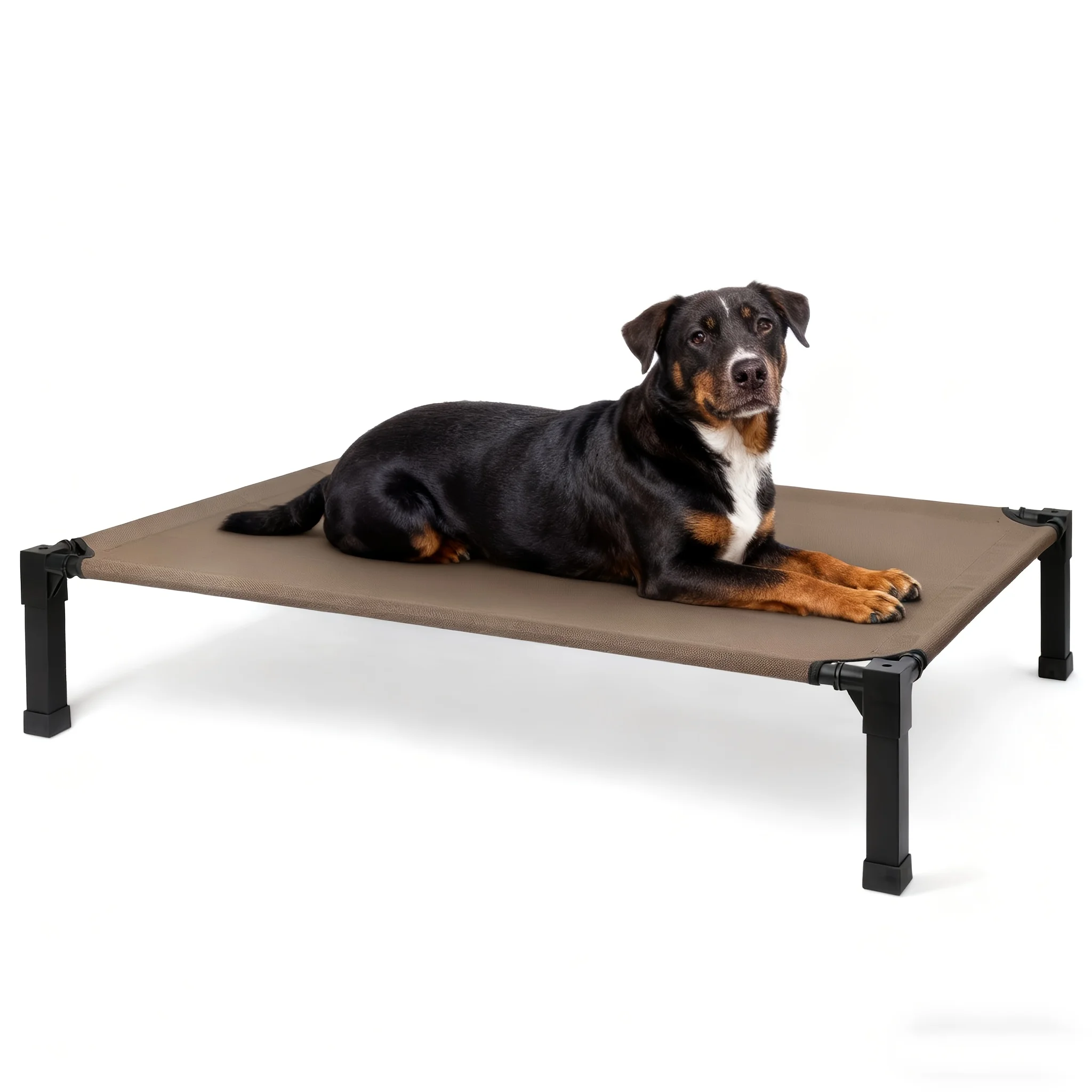 

Cooling Elevated Dog Bed, Raised Dog Bed with Washable Breathable Mesh and Metal Frame, Portable Dog Cot Bed with No-Slip Feet for Outdoor and Indoor Use