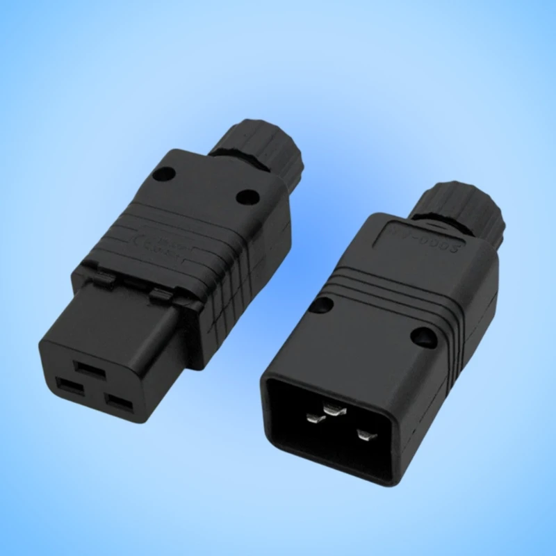IEC 320 IEC320 C19 C20 16A 250V AC Plug Female Male DIY Rewirable Plug Screw Lock PDU UPS Computer server plug