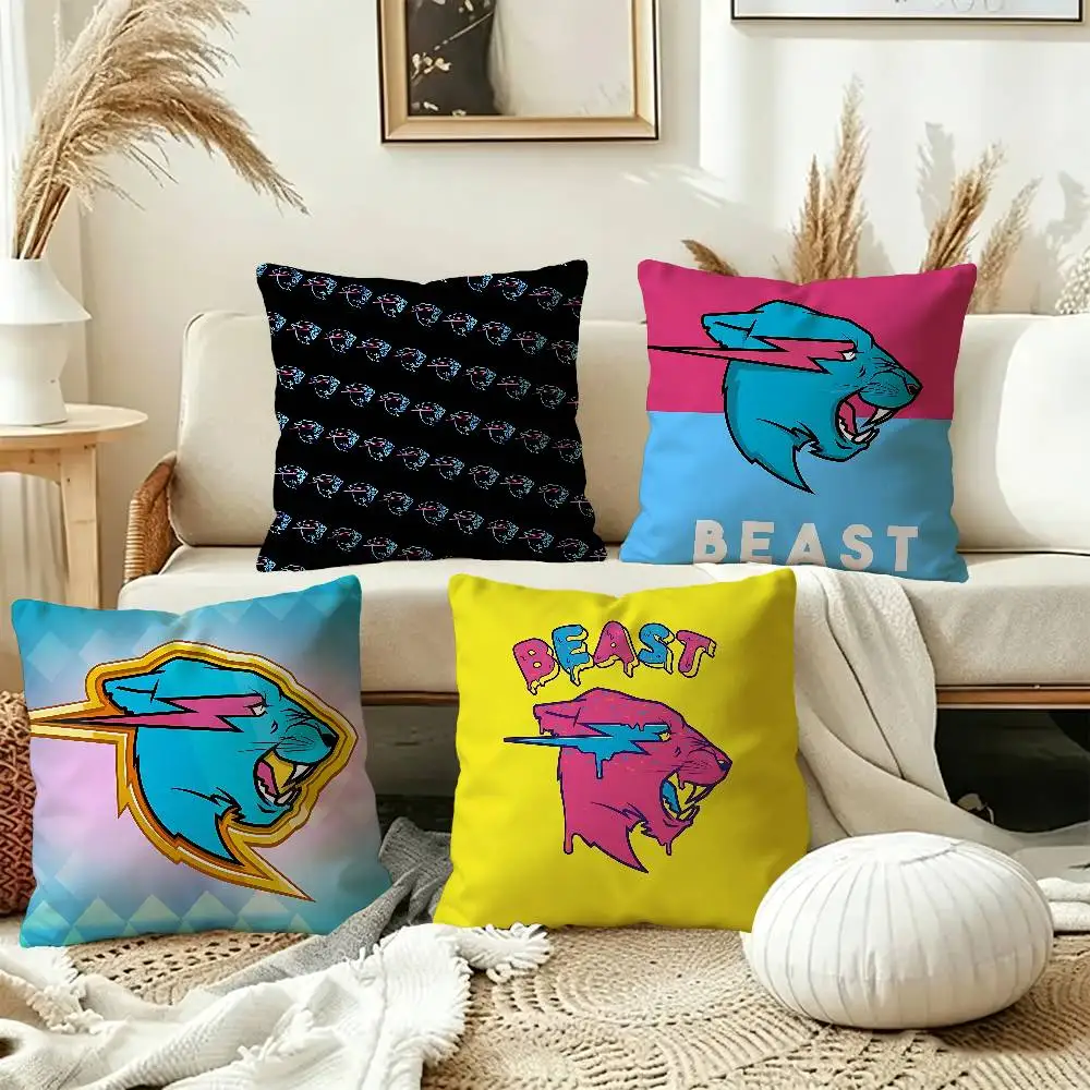 famous Mr-B-Beast Personalized Pillow Cover Kids Bedroom Wild Party Decor Pillowcase kid Birthday shower Gift