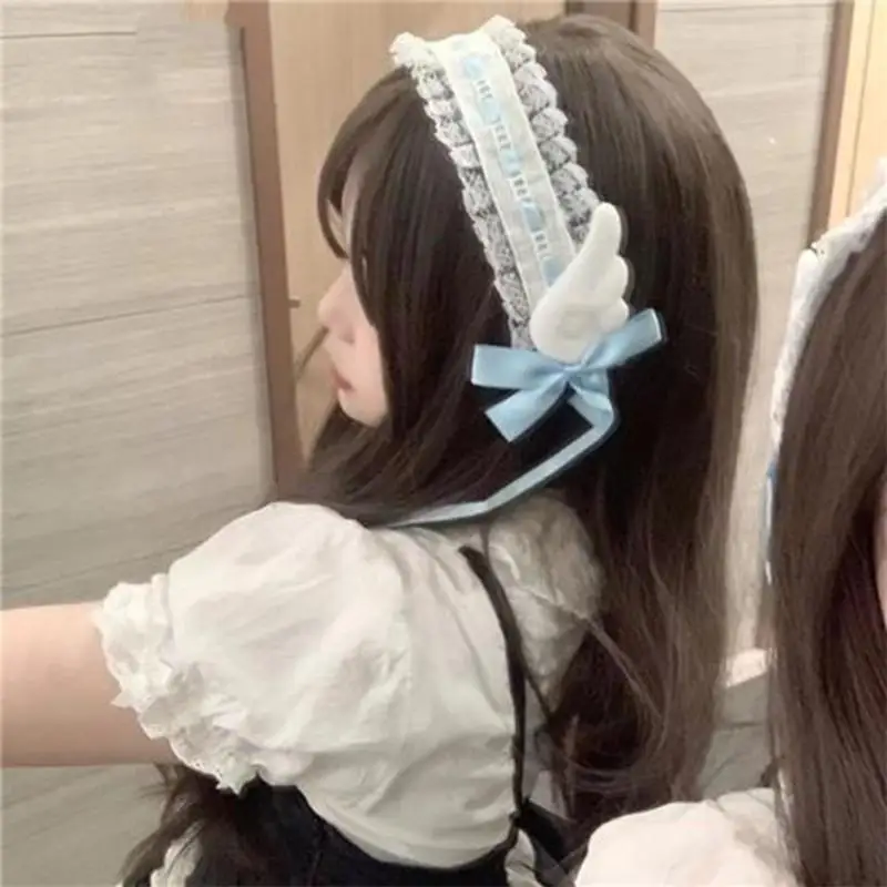 652F Phụ Nữ lolitas người giúp việc mũ sắt cosplay tóc gothic headband với ren