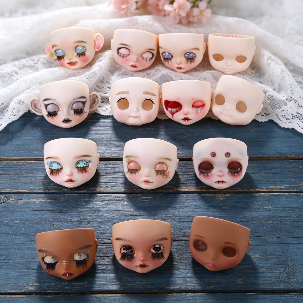 ICY DBS Ooak Blyth Doll Hand-Painted Face Custom Panel Including Back Plate Screws Carved lips 1/6 BJD Anime Girl