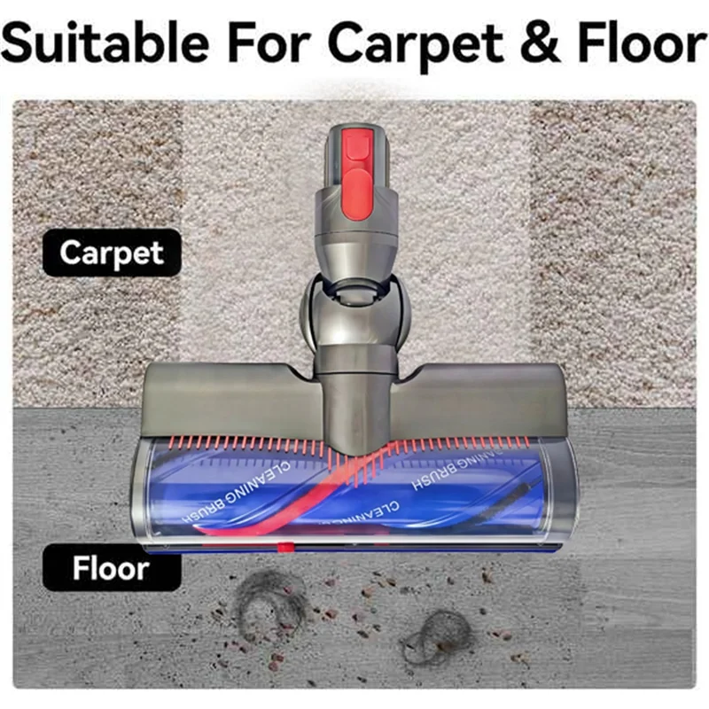 Cabezal limpiador antienredos de liberación rápida ABKR para Dyson V7 V8 V10 V11 V15 piezas de aspiradora con detección de polvo LED