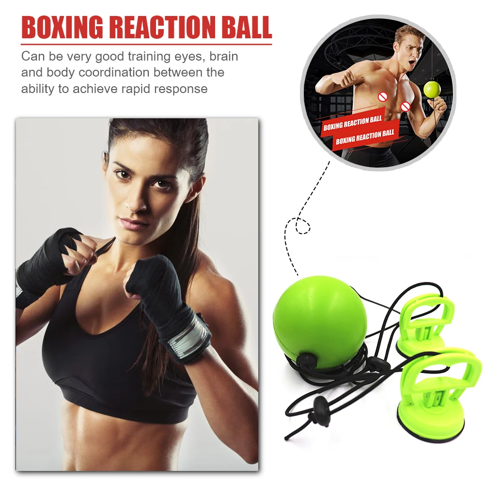 Adjustable Suction Cup Boxing Reflex Speed Ball Hand Eye Reaction Training Punch Fight Ball Fitness Equipment Accessories