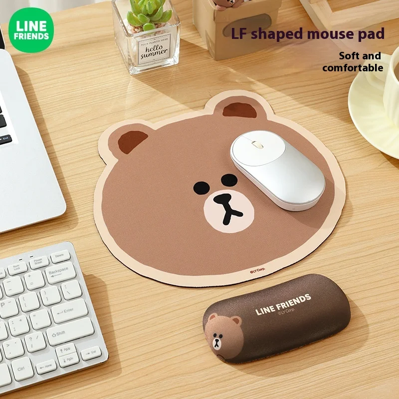 New Cute Cartoon Bear Desk Mat with Wrist Pad Nonslip and Thick Wear Resistant Game Electronic Sports Rubber Mouse Pad Universal