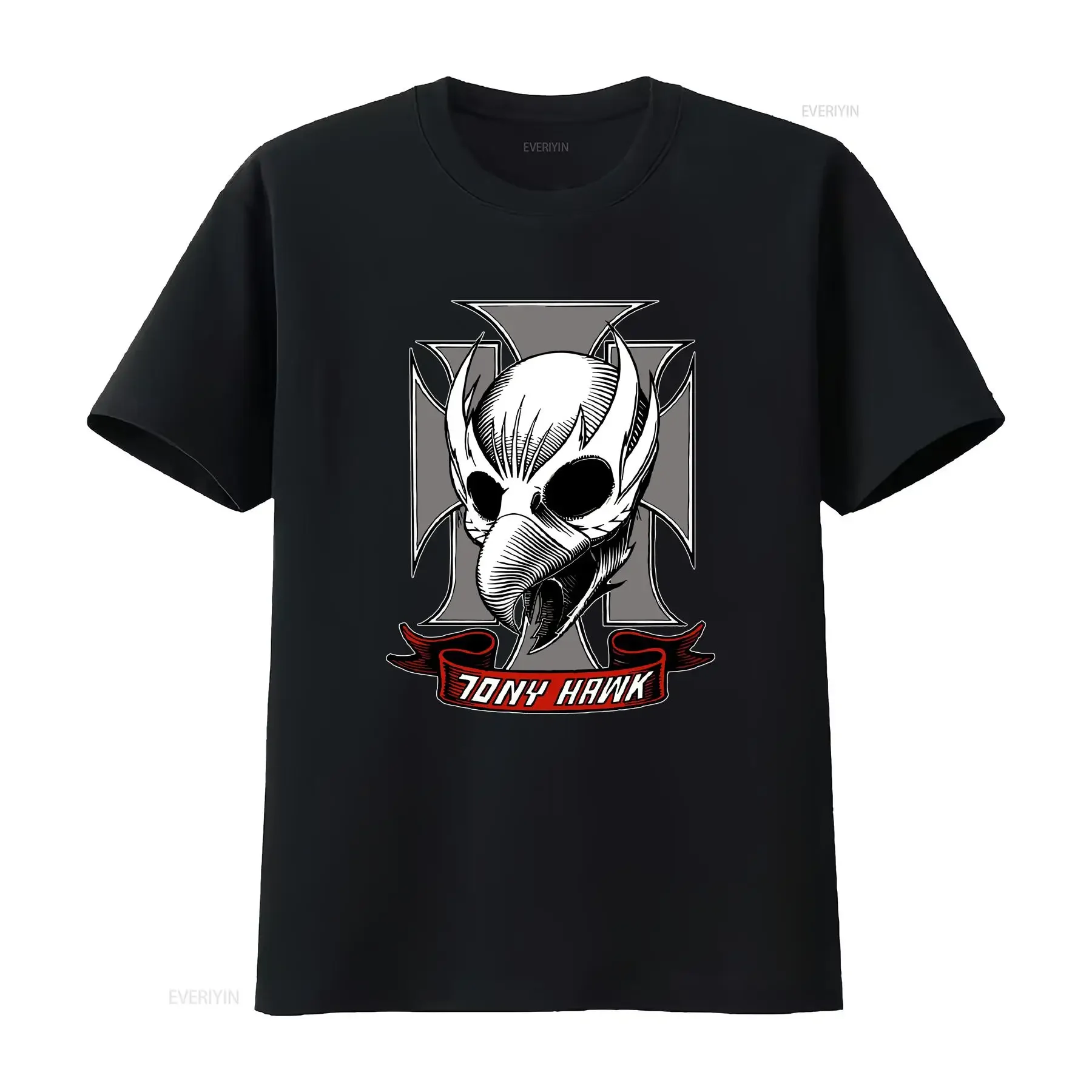 BIRDHOUSE TONY HAWK FALCON CREST camiseta vintage lavada streetwear homme transpirable cómodo Top para uso diario moda