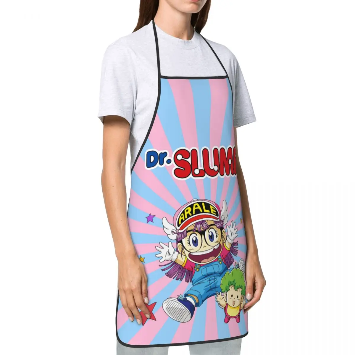 Dr. Slump Arale Norimaki Gatchan Apron for Women Men Unisex Bib Anime Kitchen Cooking Tablier Cuisine Chef Baking