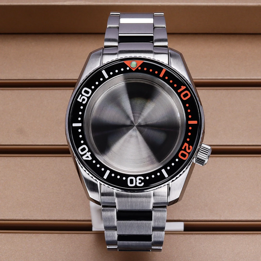 

Diver NH35 42mm Watch Case Sapphire Glass Solid Bottom Cover For SPB185J1/187J1 NH34 NH35 NH36/38 Movement Stainless Steel Strap