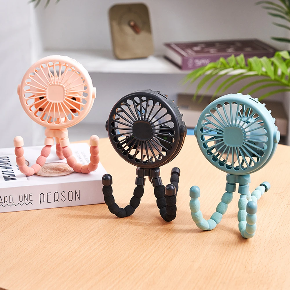 New Multi-functional Handheld Desktop Hanging USB Charging Octopus Small Fan with Night Light