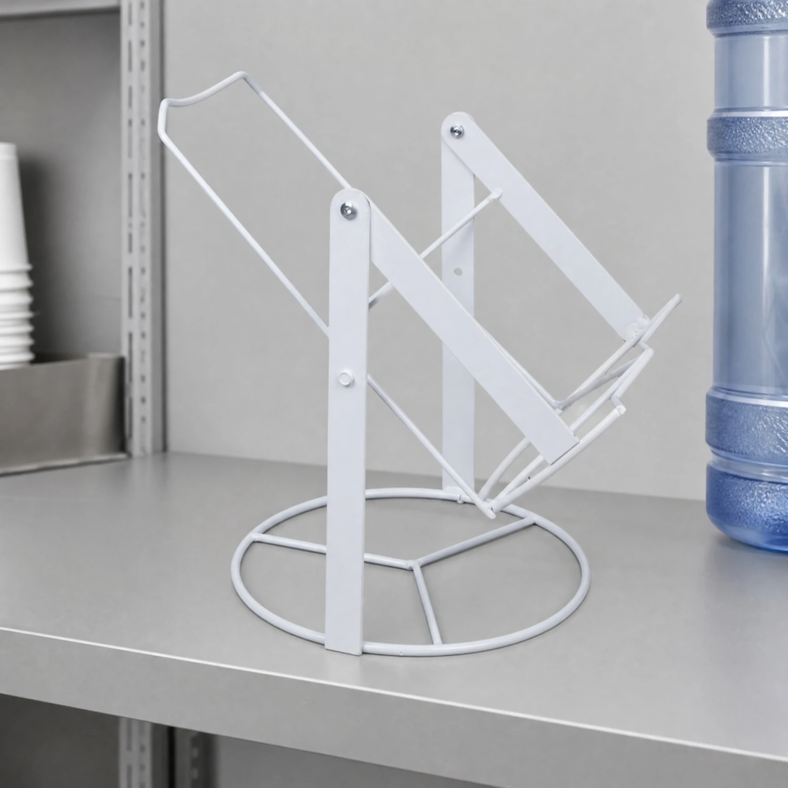 Water Barrel Dispensing Stand Easy to Assemble White Metal Water Barrel Stand Base Portable Non-Slip for Home Kitchen, Office