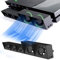 Cooling Fan Fit for Sony PS4, USB External Turbo Temperature Control Cooler Fan with 5 Fans, 3 Adjustable Fan Speeds