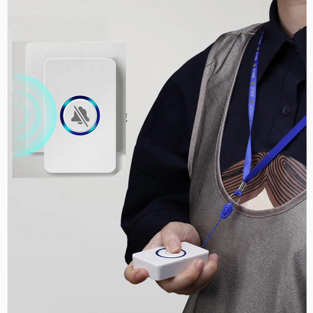 جرس باب لاسلكي مقاوم للماء مع جهاز تحكم عن بعد ، جرس اتصال منزلي ، حلقة إضاءة ليد ، 60 دقات ، 4 مجلدات ، قابس أمريكي ، AC-way-209 V ، aaa