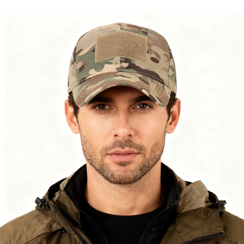 Tactical Military Baseball Cap with Velcro Patch Adjustable Camouflage Hat for Men Outdoor Hunting Airsoft Army Caps OPS Style view 6