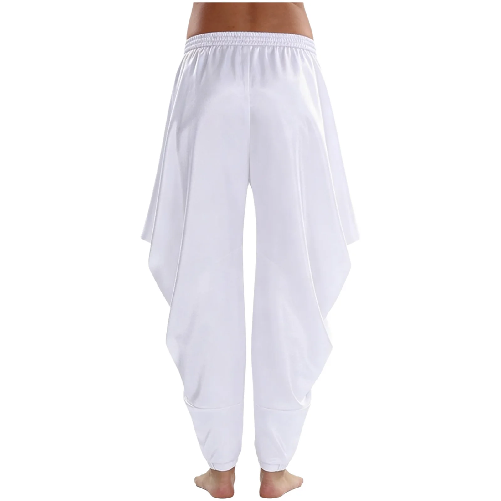 여성 아랍 신화 할로윈 아라비안 코스프레 의상 공주 동화 하렘 바지 신축성 있는 허리밴드 새틴 루즈 팬츠