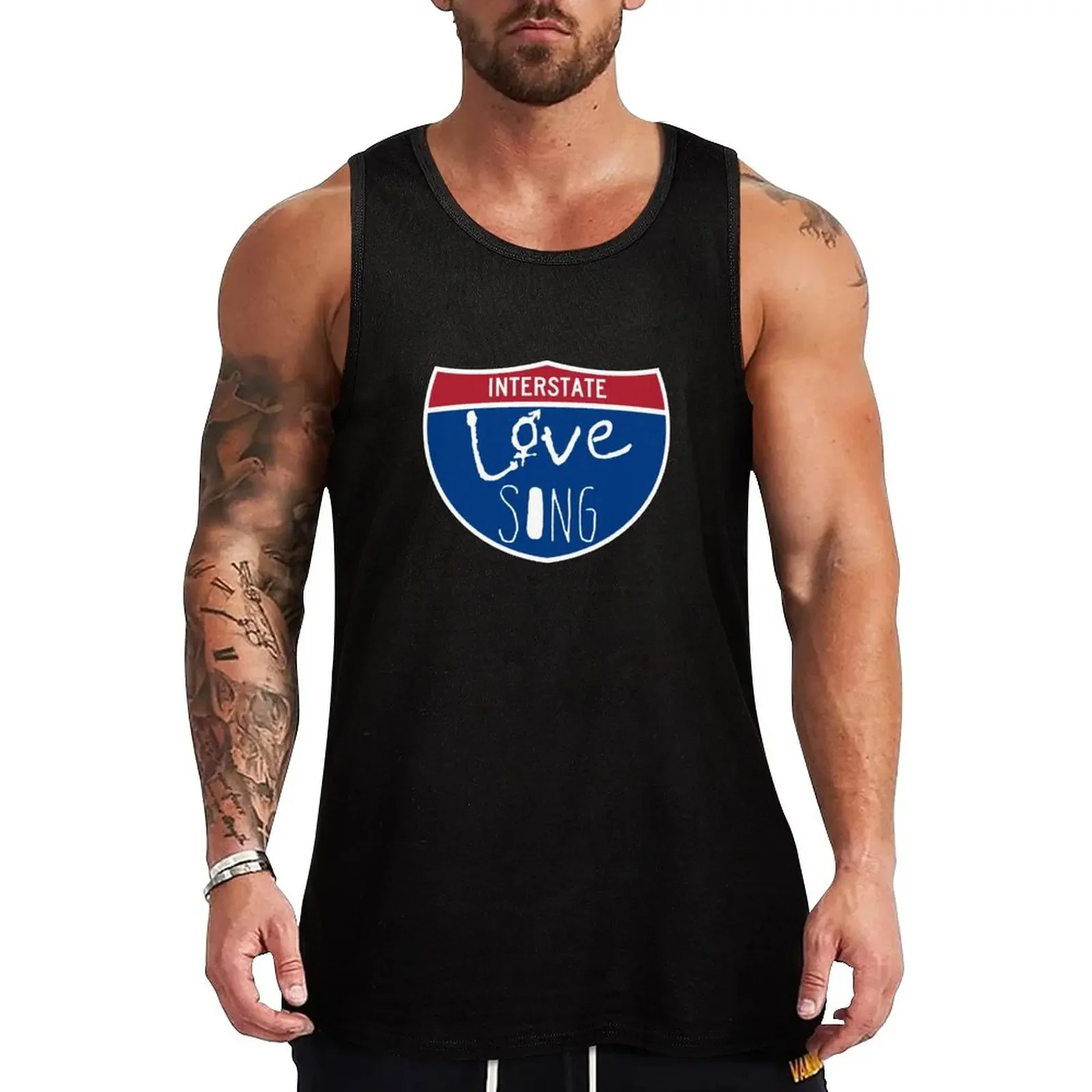 New Interstate Love Song Tank Top plain t-shirt vest men male top gym t-shirts