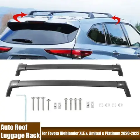 Car Roof Rack Crossbar for Toyota Highlander XLE & Limited & Platinum 2020 2021 2022 Top Luggage Carrier Rails