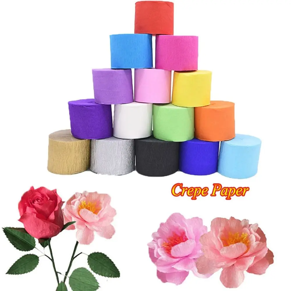 DIY Wrapping Ceremony Handmade Children Birthday Party Crepe Paper Crinkled Papers Streamer Roll Craft