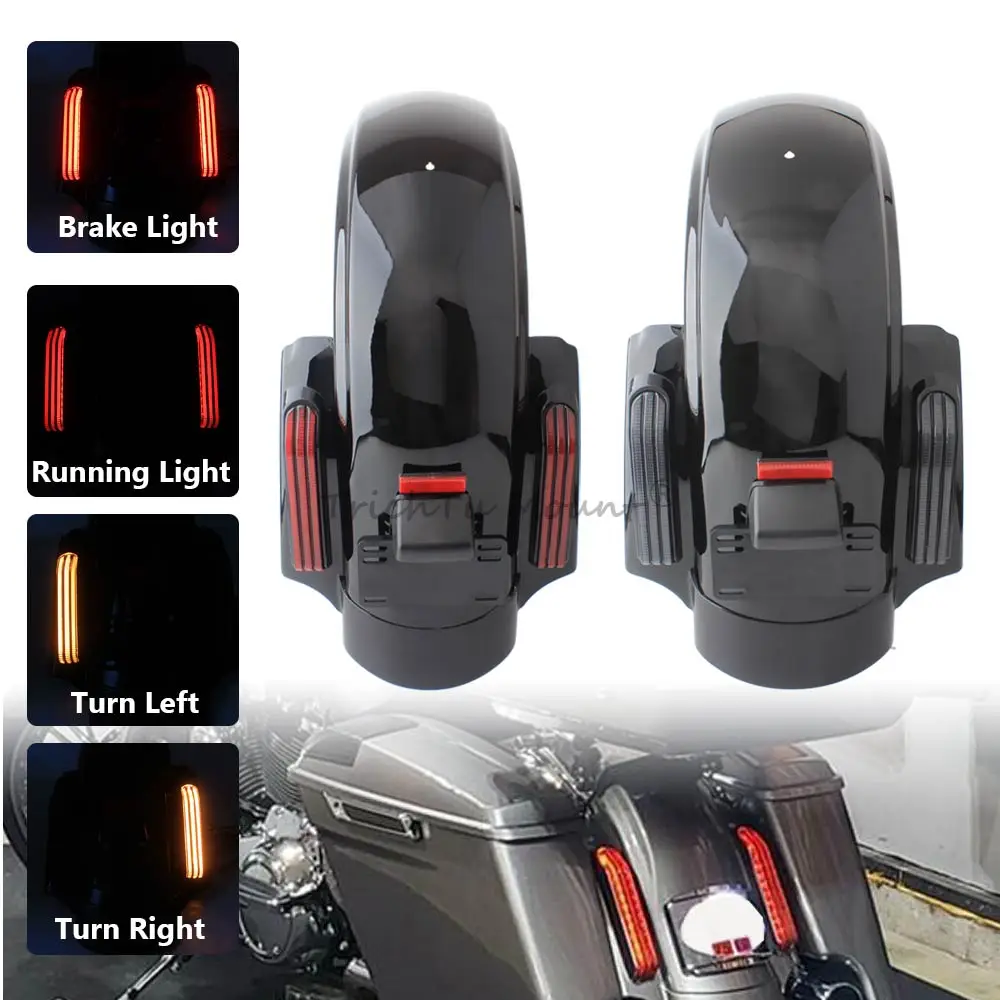 Motorcycle Rear Fender System LED Tail Light Turn Signals For Harley Touring Electra Glide Road King Street Glide FLHX 2014-2023