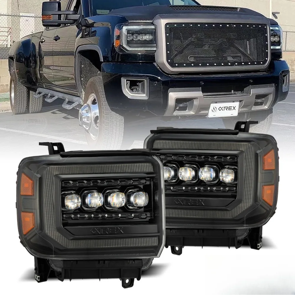 

For 2014-2018 GMC Sierra NOVA-Series LED Projector DRL Headlights Alpha-Black