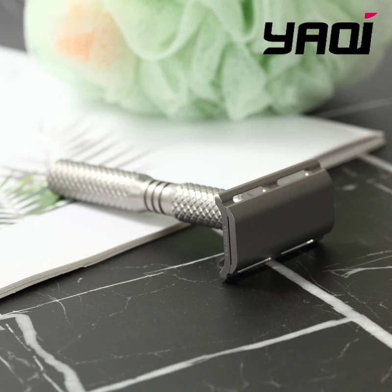 

Бритва для бороды YAQI 2026, титановая безопасная бритва YAQI Ghost с узором под крестообразную текстуру, легкая, коллекционная, подарок на день рождения для парня