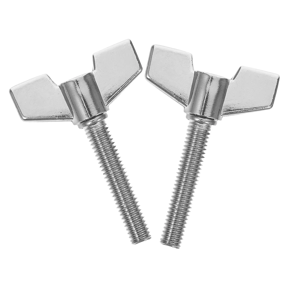 

2pcs Metal Wing Screws Cymbal Stand Replacement Hardware Steel Drum Set Spare Parts Fixing Screws Enhanced Stability Sound